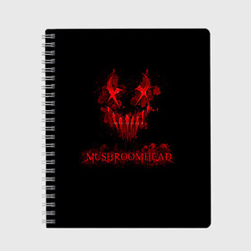 Тетрадь с принтом Mushroomhead в городе Новоалтайск, 100% бумага | 48 листов, плотность листов — 60 г/м2, плотность картонной обложки — 250 г/м2. Листы скреплены сбоку удобной пружинной спиралью. Уголки страниц и обложки скругленные. Цвет линий — светло-серый
 | ac dc | disturbed | linkin park | lp | metal | metallica | mushroomhead | music | pop | rap | rock | slipknot | song | метал | музыка | рок