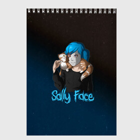 Скетчбук с принтом Sally Face в городе Новоалтайск, 100% бумага
 | 48 листов, плотность листов — 100 г/м2, плотность картонной обложки — 250 г/м2. Листы скреплены сверху удобной пружинной спиралью | sally face | гизмо | девид | девочка | игра | лари | ларри | мальчик | маска | мрачная | на лице | пых | с протезом | сал | сали | салли | салли фейс | фейс | фэйс | эддисон | эшли