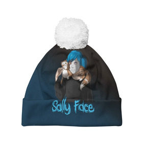 Шапка 3D c помпоном с принтом Sally Face в городе Новоалтайск, 100% полиэстер | универсальный размер, печать по всей поверхности изделия | sally face | гизмо | девид | девочка | игра | лари | ларри | мальчик | маска | мрачная | на лице | пых | с протезом | сал | сали | салли | салли фейс | фейс | фэйс | эддисон | эшли