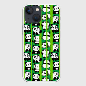 Чехол для iPhone 13 mini с принтом Медведи панда в городе Новоалтайск,  |  | animals | bamboo | bears | branches | funny | panda | trees | аниме | бамбук | весёлые | ветки | графика | деревья | животные | зелёный | искусство | картинка | красивый | крутой | малыши | медведи | мода | модный | молодёжная