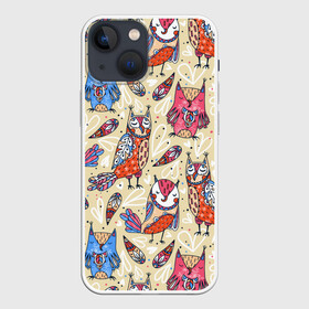Чехол для iPhone 13 mini с принтом Совы в городе Новоалтайск,  |  | art | beautiful | birds | c | creativity | drawing | graphics | nightly | owls | picture | predators | sit | графика | искусство | картинка | красивый | крутой | мода | модный | молодёжная | ночные | птицы | рисунок | сидят | совы | стиль