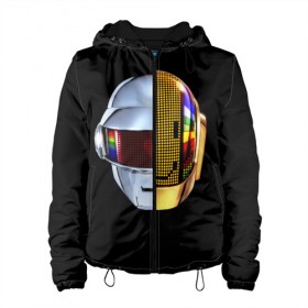 Женская куртка 3D с принтом Daft Punk в городе Новоалтайск, ткань верха — 100% полиэстер, подклад — флис | прямой крой, подол и капюшон оформлены резинкой с фиксаторами, два кармана без застежек по бокам, один большой потайной карман на груди. Карман на груди застегивается на липучку | daft punk | electronic | house | human | music | robot | дафт панк | музыка | синти поп | хаус | электроника