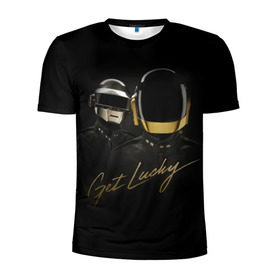 Мужская футболка 3D спортивная с принтом Daft Punk в городе Новоалтайск, 100% полиэстер с улучшенными характеристиками | приталенный силуэт, круглая горловина, широкие плечи, сужается к линии бедра | daft punk | electronic | house | human | music | robot | дафт панк | музыка | синти поп | хаус | электроника