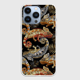 Чехол для iPhone 13 Pro с принтом Хамелеоны в городе Новоалтайск,  |  | branches | chameleons | fash | greens | lizards | nature | trees | youth | ветки | графика | деревья | зелень | искусство | картинка | крутой | лучший | мода | модный | молодёжная | природа | рисунок | стиль | творчество | фон