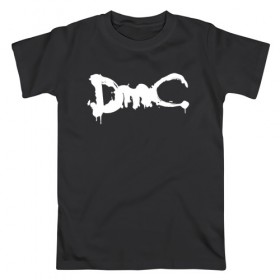 Мужская футболка хлопок с принтом DMC в городе Новоалтайск, 100% хлопок | прямой крой, круглый вырез горловины, длина до линии бедер, слегка спущенное плечо. | dante | devil may cry | devil may cry 5 | dmc | game | hell | play | sword | ад | данте | игры | компьютерные игры 2019 | меч