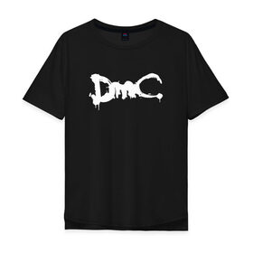 Мужская футболка хлопок Oversize с принтом DMC (НА СПИНЕ) в городе Новоалтайск, 100% хлопок | свободный крой, круглый ворот, “спинка” длиннее передней части | Тематика изображения на принте: dante | devil may cry | devil may cry 5 | dmc | game | hell | play | sword | ад | данте | игры | компьютерные игры 2019 | меч