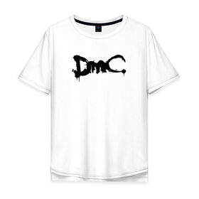 Мужская футболка хлопок Oversize с принтом DMC (НА СПИНЕ) в городе Новоалтайск, 100% хлопок | свободный крой, круглый ворот, “спинка” длиннее передней части | Тематика изображения на принте: dante | devil may cry | devil may cry 5 | dmc | game | hell | play | sword | ад | данте | игры | компьютерные игры 2019 | меч