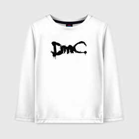 Детский лонгслив хлопок с принтом DMC (НА СПИНЕ) в городе Новоалтайск, 100% хлопок | круглый вырез горловины, полуприлегающий силуэт, длина до линии бедер | dante | devil may cry | devil may cry 5 | dmc | game | hell | play | sword | ад | данте | игры | компьютерные игры 2019 | меч