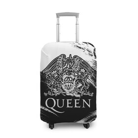 Чехол для чемодана 3D с принтом Queen в городе Новоалтайск, 86% полиэфир, 14% спандекс | двустороннее нанесение принта, прорези для ручек и колес | queen | брайан мэи | британская | группа | джон дикон | королева | роджер тейлор | рок | фредди меркьюри