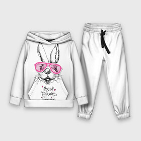 Детский костюм 3D (с толстовкой) с принтом Best Friends Forever в городе Новоалтайск,  |  | animal | best friends | forever | hare | hearts | love | rabbit | белый | графика | друзья | животное | заяц | искусство | картинка | кролик | крутой | лучшие | лучший | любоввь | модный | навсегда | очки | полосатые | рисунок
