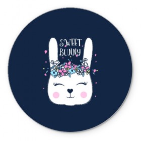 Коврик круглый с принтом Sweet bunny в городе Новоалтайск, резина и полиэстер | круглая форма, изображение наносится на всю лицевую часть | art | creat | drawing | graphics | picture | белый | влюбленный | графика | день святого валентина | заяц | зеленый | искусство | картинка | кролик | крутой | лучший | любовь | модный | подарок | праздник | пушистый