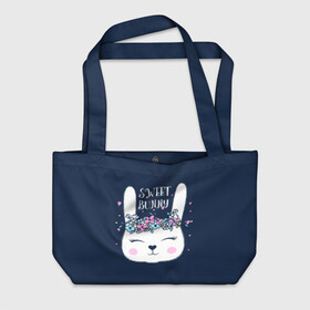 Пляжная сумка 3D с принтом Sweet bunny в городе Новоалтайск, 100% полиэстер | застегивается на металлическую кнопку; внутренний карман застегивается на молнию. Стенки укреплены специальным мягким материалом, чтобы защитить содержимое от несильных ударов
 | art | creat | drawing | graphics | picture | белый | влюбленный | графика | день святого валентина | заяц | зеленый | искусство | картинка | кролик | крутой | лучший | любовь | модный | подарок | праздник | пушистый
