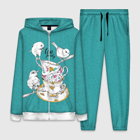 Женский костюм 3D с принтом Tea party в городе Новоалтайск,  |  | art | best | c | creativity | drawing | graphics | phontase | picture | белый | блюдца | вечеринка | графика | зелёный | искусство | картинка | кружки | крутой | ложки | лучший | модный | птицы | расписные | рисунок | розы