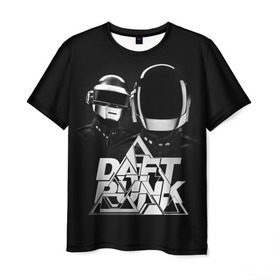 Мужская футболка 3D с принтом Daft Punk в городе Новоалтайск, 100% полиэфир | прямой крой, круглый вырез горловины, длина до линии бедер | daft punk | electronic | house | human | music | robot | дафт панк | музыка | синти поп | хаус | электроника