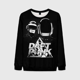 Мужской свитшот 3D с принтом Daft Punk в городе Новоалтайск, 100% полиэстер с мягким внутренним слоем | круглый вырез горловины, мягкая резинка на манжетах и поясе, свободная посадка по фигуре | daft punk | electronic | house | human | music | robot | дафт панк | музыка | синти поп | хаус | электроника