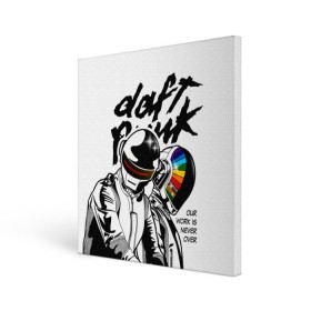 Холст квадратный с принтом Daft Punk в городе Новоалтайск, 100% ПВХ |  | daft punk | electronic | house | human | music | robot | дафт панк | музыка | синти поп | хаус | электроника