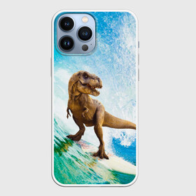 Чехол для iPhone 13 Pro Max с принтом Серфер Юрского Периода в городе Новоалтайск,  |  | Тематика изображения на принте: dinosaur | t rex | вода | грозовой | динозавр | динозавр ти рекс | динозавры | море | новинка | отдых | отпуск | прикол | путешествие | серфер | серфинг | серфингист | спорт | ти рекс | тиранозавр | юмор
