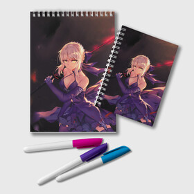 Блокнот с принтом Fate Grand Order в городе Новоалтайск, 100% бумага | 48 листов, плотность листов — 60 г/м2, плотность картонной обложки — 250 г/м2. Листы скреплены удобной пружинной спиралью. Цвет линий — светло-серый
 | anime | fate grand order | manga | saber | аниме | арчер | ассасин | великий приказ | лансер | лунный свет в потерянной комнате | манга | первая миссия | судьба великая кампания | сэйбер