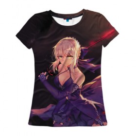 Женская футболка 3D с принтом Fate Grand Order в городе Новоалтайск, 100% полиэфир ( синтетическое хлопкоподобное полотно) | прямой крой, круглый вырез горловины, длина до линии бедер | anime | fate grand order | manga | saber | аниме | арчер | ассасин | великий приказ | лансер | лунный свет в потерянной комнате | манга | первая миссия | судьба великая кампания | сэйбер