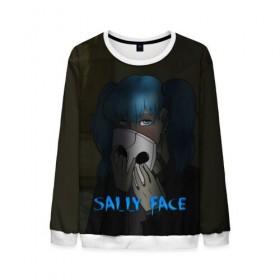 Мужской свитшот 3D с принтом Sally Face в городе Новоалтайск, 100% полиэстер с мягким внутренним слоем | круглый вырез горловины, мягкая резинка на манжетах и поясе, свободная посадка по фигуре | sally face | игра | компьютерная игра | лицо | маска | протез | салли фейс | школа | шрамы