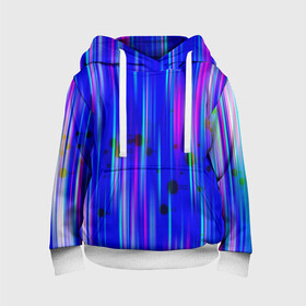 Детская толстовка 3D с принтом neon strokes в городе Новоалтайск, 100% полиэстер | двухслойный капюшон со шнурком для регулировки, мягкие манжеты на рукавах и по низу толстовки, спереди карман-кенгуру с мягким внутренним слоем | abstract | abstraction | comb | cyberpunk | texture | абстракция | бронь | броня | кибер панк | соты | стальные соты | текстуры