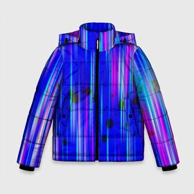 Зимняя куртка для мальчиков 3D с принтом neon strokes в городе Новоалтайск, ткань верха — 100% полиэстер; подклад — 100% полиэстер, утеплитель — 100% полиэстер | длина ниже бедра, удлиненная спинка, воротник стойка и отстегивающийся капюшон. Есть боковые карманы с листочкой на кнопках, утяжки по низу изделия и внутренний карман на молнии. 

Предусмотрены светоотражающий принт на спинке, радужный светоотражающий элемент на пуллере молнии и на резинке для утяжки | abstract | abstraction | comb | cyberpunk | texture | абстракция | бронь | броня | кибер панк | соты | стальные соты | текстуры