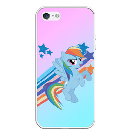 Чехол для iPhone 5/5S матовый с принтом Rainbow Dash в городе Новоалтайск, Силикон | Область печати: задняя сторона чехла, без боковых панелей | cute | mlp | pony | млп | пони | рейнбоу дэш