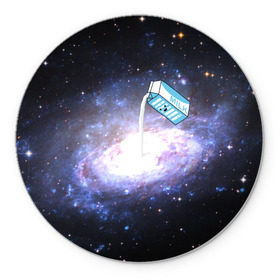 Коврик для мышки круглый с принтом Milky Way в городе Новоалтайск, резина и полиэстер | круглая форма, изображение наносится на всю лицевую часть | cosmos | milk | nasa | space | космос | млечный путь | молоко
