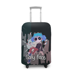Чехол для чемодана 3D с принтом Sally Face в городе Новоалтайск, 86% полиэфир, 14% спандекс | двустороннее нанесение принта, прорези для ручек и колес | blue | diane | face | fisher | gizmo | henry | johnson | killer | larry | sally | генри | гизмо | джонсон | диана | ларри | лицо | салли | фейс | фишер