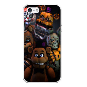 Чехол для iPhone 5/5S матовый с принтом Five Nights at Freddys в городе Новоалтайск, Силикон | Область печати: задняя сторона чехла, без боковых панелей | five nights at freddy s | game | horror | игры | механические куклы | ночь | охранник | пять ночей у фредди | светящиеся глаза | ужас