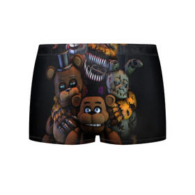 Мужские трусы 3D с принтом Five Nights at Freddy`s в городе Новоалтайск, 50% хлопок, 50% полиэстер | классическая посадка, на поясе мягкая тканевая резинка | five nights at freddy s | game | horror | игры | механические куклы | ночь | охранник | пять ночей у фредди | светящиеся глаза | ужас