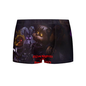 Мужские трусы 3D с принтом Five Nights at Freddy`s в городе Новоалтайск, 50% хлопок, 50% полиэстер | классическая посадка, на поясе мягкая тканевая резинка | five nights at freddy s | game | horror | игры | механические куклы | ночь | охранник | пять ночей у фредди | светящиеся глаза | ужас