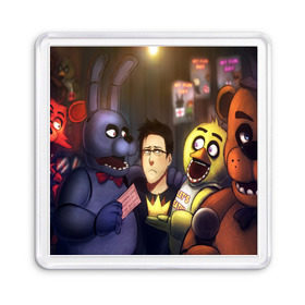 Магнит 55*55 с принтом Five Nights at Freddy`s в городе Новоалтайск, Пластик | Размер: 65*65 мм; Размер печати: 55*55 мм | five nights at freddy s | game | horror | игры | механические куклы | ночь | охранник | пять ночей у фредди | светящиеся глаза | ужас