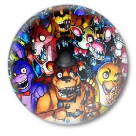 Значок с принтом Five Nights at Freddy`s в городе Новоалтайск,  металл | круглая форма, металлическая застежка в виде булавки | five nights at freddy s | game | horror | игры | механические куклы | ночь | охранник | пять ночей у фредди | светящиеся глаза | ужас