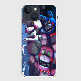 Чехол для iPhone 13 mini с принтом Five Nights at Freddys в городе Новоалтайск,  |  | five nights at freddy s | game | horror | игры | механические куклы | ночь | охранник | пять ночей у фредди | светящиеся глаза | ужас