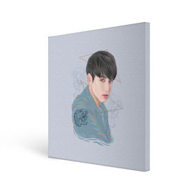 Холст квадратный с принтом Jeon Jungkook в городе Новоалтайск, 100% ПВХ |  | bts | gucci | jeon jungkook | k pop | korean pop | music | бтс | гуси | гучи | гуччи | кей поп | коллаб | чон чонгук