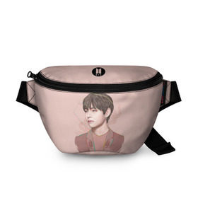 Поясная сумка 3D с принтом Kim Taehyung в городе Новоалтайск, 100% полиэстер | плотная ткань, ремень с регулируемой длиной, внутри несколько карманов для мелочей, основное отделение и карман с обратной стороны сумки застегиваются на молнию | bts | gucci | jeon jungkook | k pop | kim taehyung | korean pop | music | бтс | гуси | гучи | гуччи | кей поп | ким тхэ хён | коллаб | чон чонгук