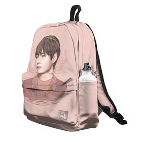 Рюкзак 3D с принтом Kim Taehyung в городе Новоалтайск, 100% полиэстер | лямки с регулируемой длиной, сверху петелька, чтобы рюкзак можно было повесить на вешалку. Основное отделение закрывается на молнию, как и внешний карман. Внутри два дополнительных кармана, один из которых закрывается на молнию. По бокам два дополнительных кармашка | bts | gucci | jeon jungkook | k pop | kim taehyung | korean pop | music | бтс | гуси | гучи | гуччи | кей поп | ким тхэ хён | коллаб | чон чонгук