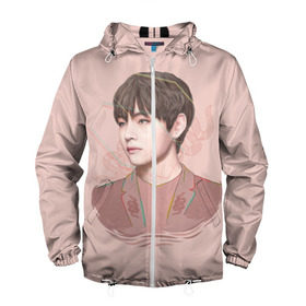 Мужская ветровка 3D с принтом Kim Taehyung в городе Новоалтайск, 100% полиэстер | подол и капюшон оформлены резинкой с фиксаторами, два кармана без застежек по бокам, один потайной карман на груди | Тематика изображения на принте: bts | gucci | jeon jungkook | k pop | kim taehyung | korean pop | music | бтс | гуси | гучи | гуччи | кей поп | ким тхэ хён | коллаб | чон чонгук