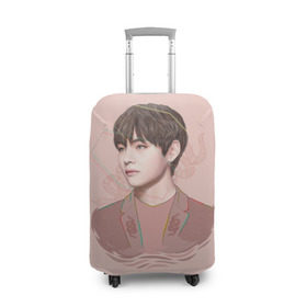 Чехол для чемодана 3D с принтом Kim Taehyung в городе Новоалтайск, 86% полиэфир, 14% спандекс | двустороннее нанесение принта, прорези для ручек и колес | bts | gucci | jeon jungkook | k pop | kim taehyung | korean pop | music | бтс | гуси | гучи | гуччи | кей поп | ким тхэ хён | коллаб | чон чонгук