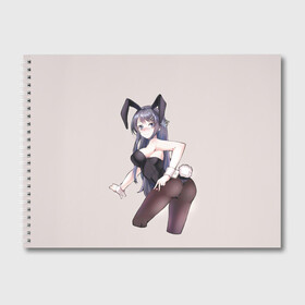 Альбом для рисования с принтом Bunny Girl в городе Новоалтайск, 100% бумага
 | матовая бумага, плотность 200 мг. | Тематика изображения на принте: anime | rascal does not dream of bunny girl senpai | seishun buta yarou wa bunny girl senpai | аниме | сакурадзима май | сакута | этот глупый свин не понимает мечту девочки зайки