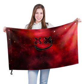 Флаг 3D с принтом Marshmello Cosmos в городе Новоалтайск, 100% полиэстер | плотность ткани — 95 г/м2, размер — 67 х 109 см. Принт наносится с одной стороны | marshmello | диджей | звезды | клуб | клубная музыка | космос | маршмеллоу | маршмэлло | маршмэллоу | музыка | небо | ночь | электронная