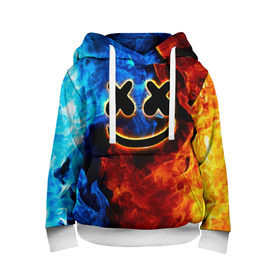 Детская толстовка 3D с принтом Marshmello Cosmos в городе Новоалтайск, 100% полиэстер | двухслойный капюшон со шнурком для регулировки, мягкие манжеты на рукавах и по низу толстовки, спереди карман-кенгуру с мягким внутренним слоем | marshmello | диджей | звезды | клуб | клубная музыка | космос | маршмеллоу | маршмэлло | маршмэллоу | музыка | небо | ночь | электронная
