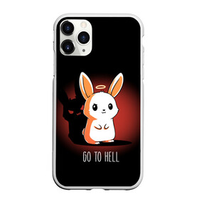 Чехол для iPhone 11 Pro матовый с принтом Go to hell в городе Новоалтайск, Силикон |  | ад | ангел | дьявол | зайчик | заяц | нимб | рожки | тень | ушки