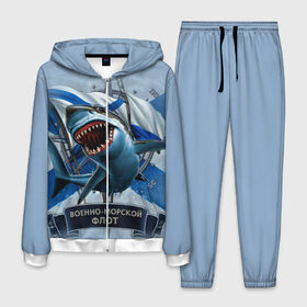 Мужской костюм 3D с принтом ВМФ в городе Новоалтайск, 100% полиэстер | Манжеты и пояс оформлены тканевой резинкой, двухслойный капюшон со шнурком для регулировки, карманы спереди | Тематика изображения на принте: вмф | морская пехота | россия | силовые структуры
