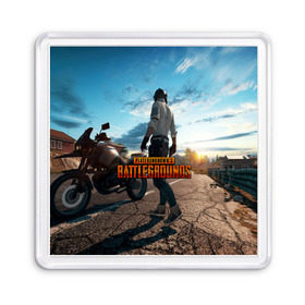 Магнит 55*55 с принтом PlayerUnknown`s Battlegrounds в городе Новоалтайск, Пластик | Размер: 65*65 мм; Размер печати: 55*55 мм | action | battlegrounds | chiken | game | online | playerunknown’s | pubg | игры | камуфляж | курица | наемники | огонь | пабг | пубг | сковорода | солдаты | шутер