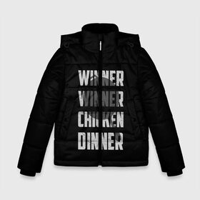 Зимняя куртка для мальчиков 3D с принтом WINNER WINNER CHICKEN DINNER в городе Новоалтайск, ткань верха — 100% полиэстер; подклад — 100% полиэстер, утеплитель — 100% полиэстер | длина ниже бедра, удлиненная спинка, воротник стойка и отстегивающийся капюшон. Есть боковые карманы с листочкой на кнопках, утяжки по низу изделия и внутренний карман на молнии. 

Предусмотрены светоотражающий принт на спинке, радужный светоотражающий элемент на пуллере молнии и на резинке для утяжки | action | battlegrounds | chiken | game | online | playerunknown’s | pubg | игры | камуфляж | курица | наемники | огонь | пабг | пубг | сковорода | солдаты | шутер