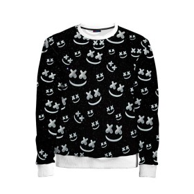 Детский свитшот 3D с принтом Marshmello Cosmos в городе Новоалтайск, 100% полиэстер | свободная посадка, прямой крой, мягкая тканевая резинка на рукавах и понизу свитшота | marshmello | диджей | звезды | клуб | клубная музыка | космос | маршмеллоу | маршмэлло | маршмэллоу | музыка | небо | ночь | электронная