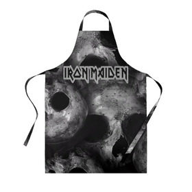 Фартук 3D с принтом Iron Maiden в городе Новоалтайск, 100% полиэстер | общий размер — 65 х 85 см, ширина нагрудника — 26 см, горловина — 53 см, длина завязок — 54 см, общий обхват в поясе — 173 см. Принт на завязках и на горловине наносится с двух сторон, на основной части фартука — только с внешней стороны | бас | британия | брюс дикинсон | гитара | группа | дева | железная | метал | нико макбрэйн | рок | стив харрис | хеви | яник герс