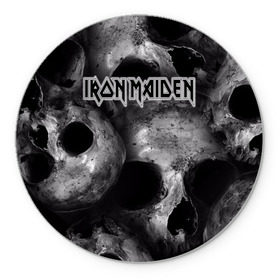 Коврик круглый с принтом Iron Maiden в городе Новоалтайск, резина и полиэстер | круглая форма, изображение наносится на всю лицевую часть | бас | британия | брюс дикинсон | гитара | группа | дева | железная | метал | нико макбрэйн | рок | стив харрис | хеви | яник герс